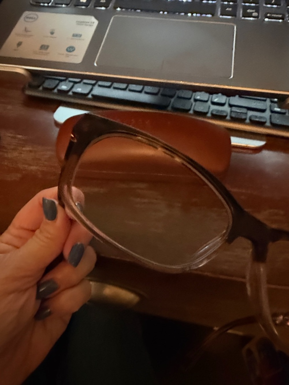 Longchamp Brown tortoise Gradient Rectangular Glasses with logo brown case - Picture 11 of 16